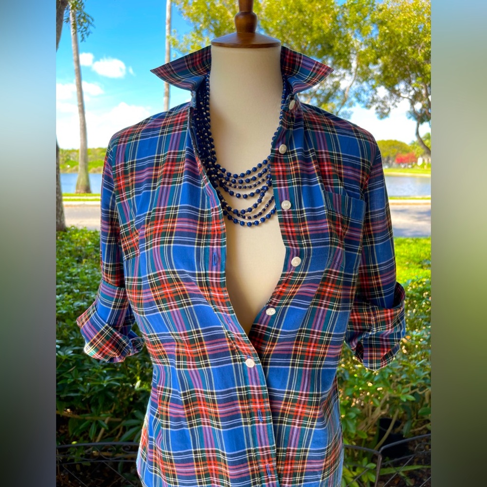Like New J. Crew lightweight plaid shirt